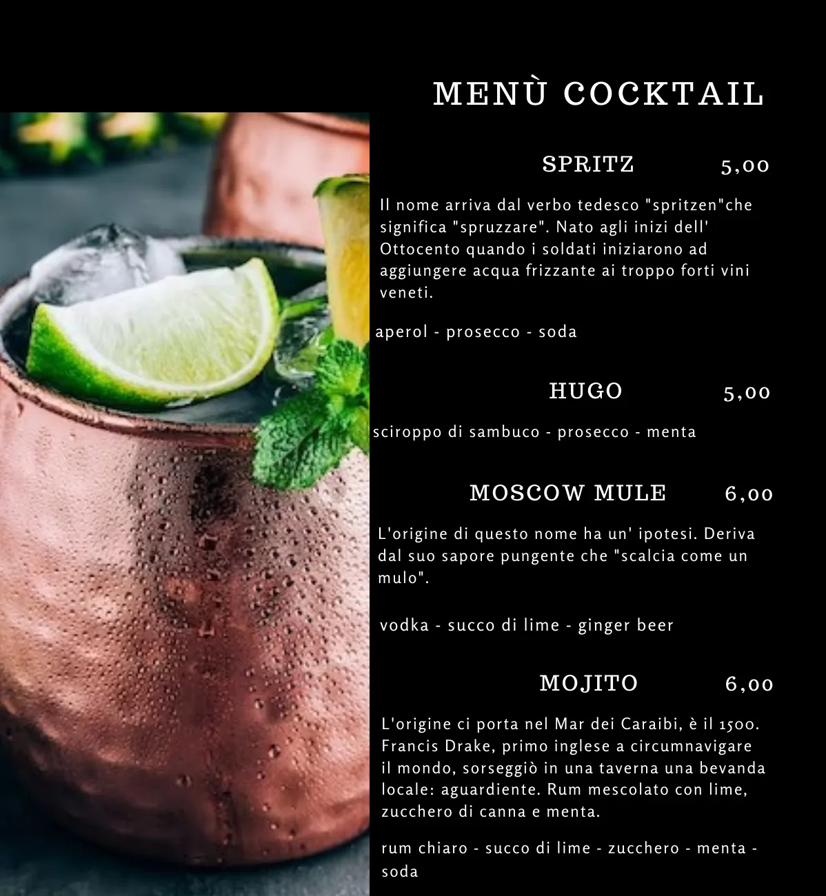 Drink e cocktail del locale
